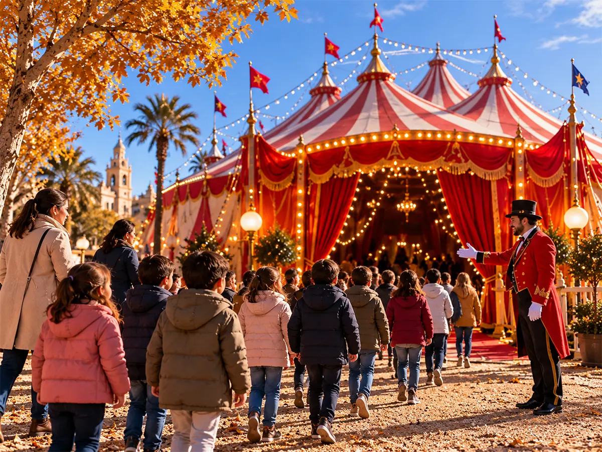 Alumnos durante una salida escolar al Gran Circo Monumental en Valencia