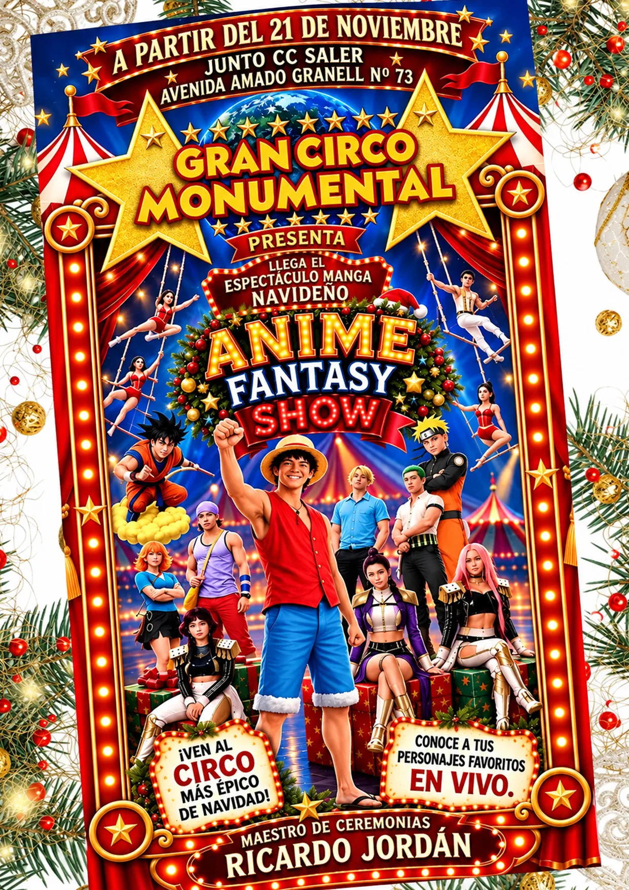 Cartel de Anime Fantasy Show del Gran Circo Monumental en Valencia 2026