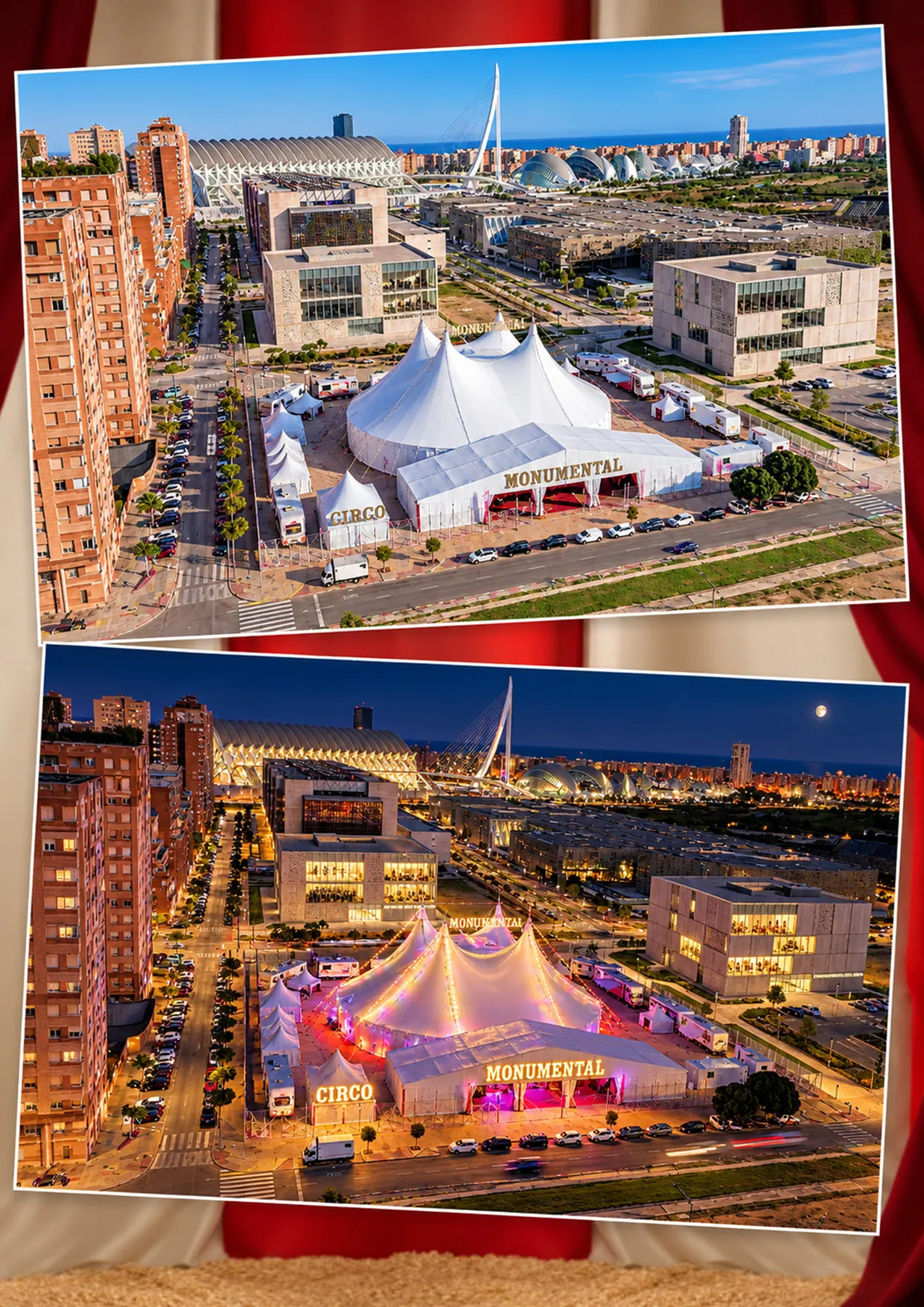 Vista exterior de la carpa del Gran Circo Monumental en Valencia 2026